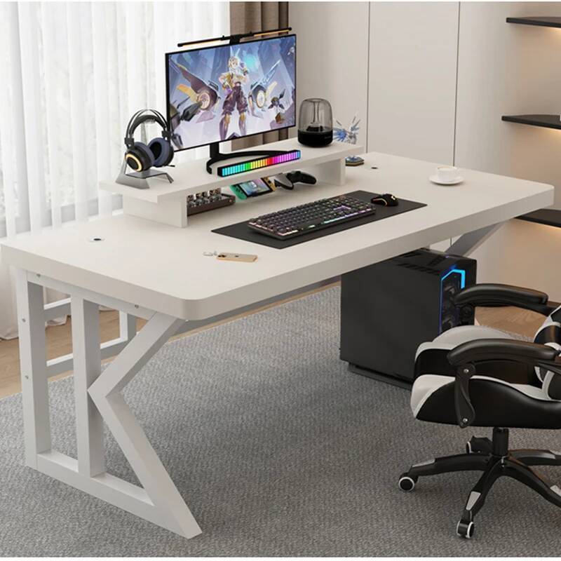 Desk Setup With Laptop And Monitor - Şekillendirilebilir L Oyun Masası, Yatakta Kullanılabilen