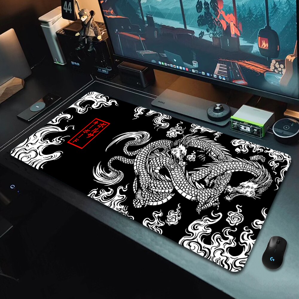 Desk Setup Japan - Japon ejderha büyük oyun Mousepad XXL