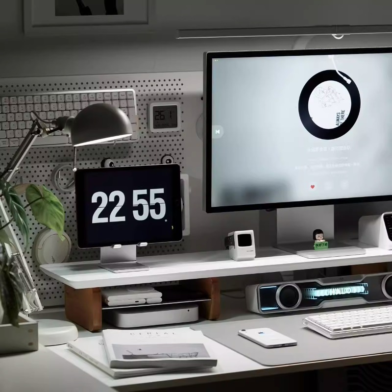 Modern Monitör Yükseltici Stan - Desk Setup With Laptop And Monitor incelemesi ve fiyatı
