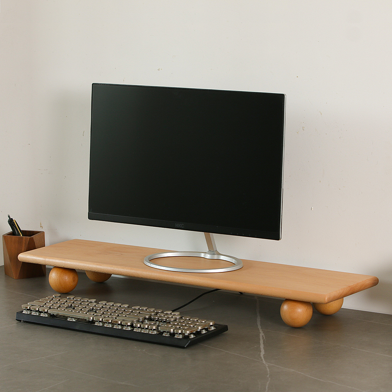 Masif Ahşap Monitör Yükseltici - Desk Setup With Laptop And Monitor incelemesi ve fiyatı