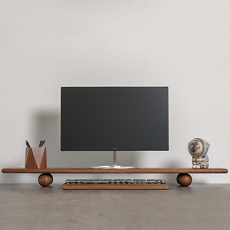 Masif Ahşap Monitör Yükseltici - Desk Setup With Laptop And Monitor incelemesi ve fiyatı