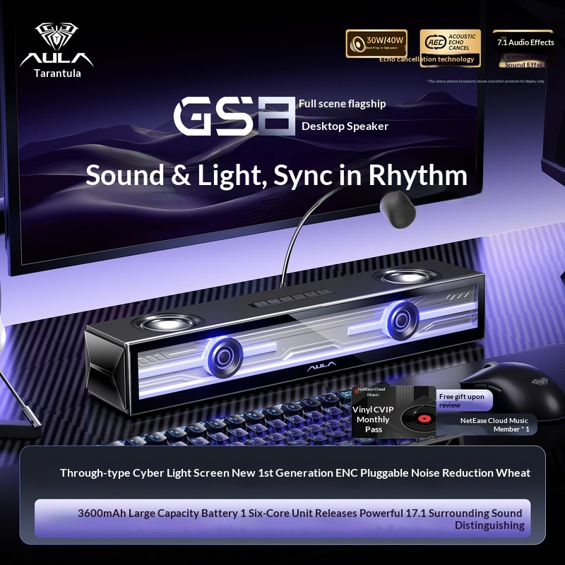Aula Gs8 Oyun Hoparlörü Masaüs - Speaker Desk Setup incelemesi ve fiyatı
